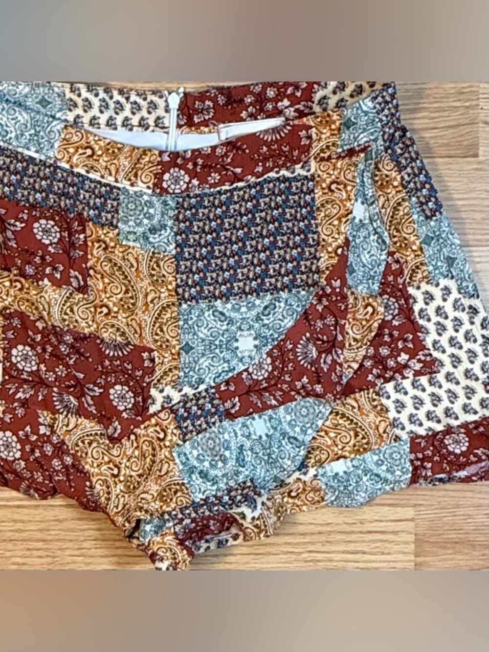 Altar’d State Patchwork Boho Skorts Women’s Size Small Festival Cottagecore - Picture 2 of 7